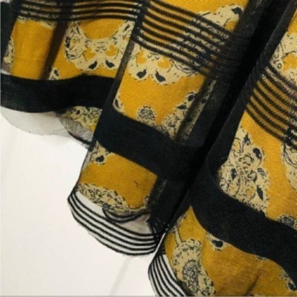 Whish Black Sleeveless Stripe Mesh Overlay Tank Sun dress Yellow Blue Black S - Picture 10 of 13